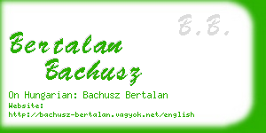 bertalan bachusz business card